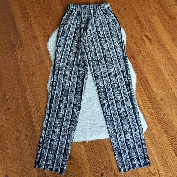 Club MONACO floral print black and white trouser pants xs - Picture 6 of 13